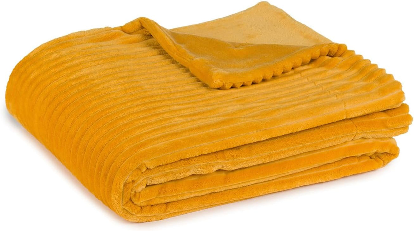 Gözze - Manta cómoda y suave con apariencia de pana, 1620 g/unid, 150 x 200 cm - canela Camas y mantas Besuche den Gözze-Store Mostaza