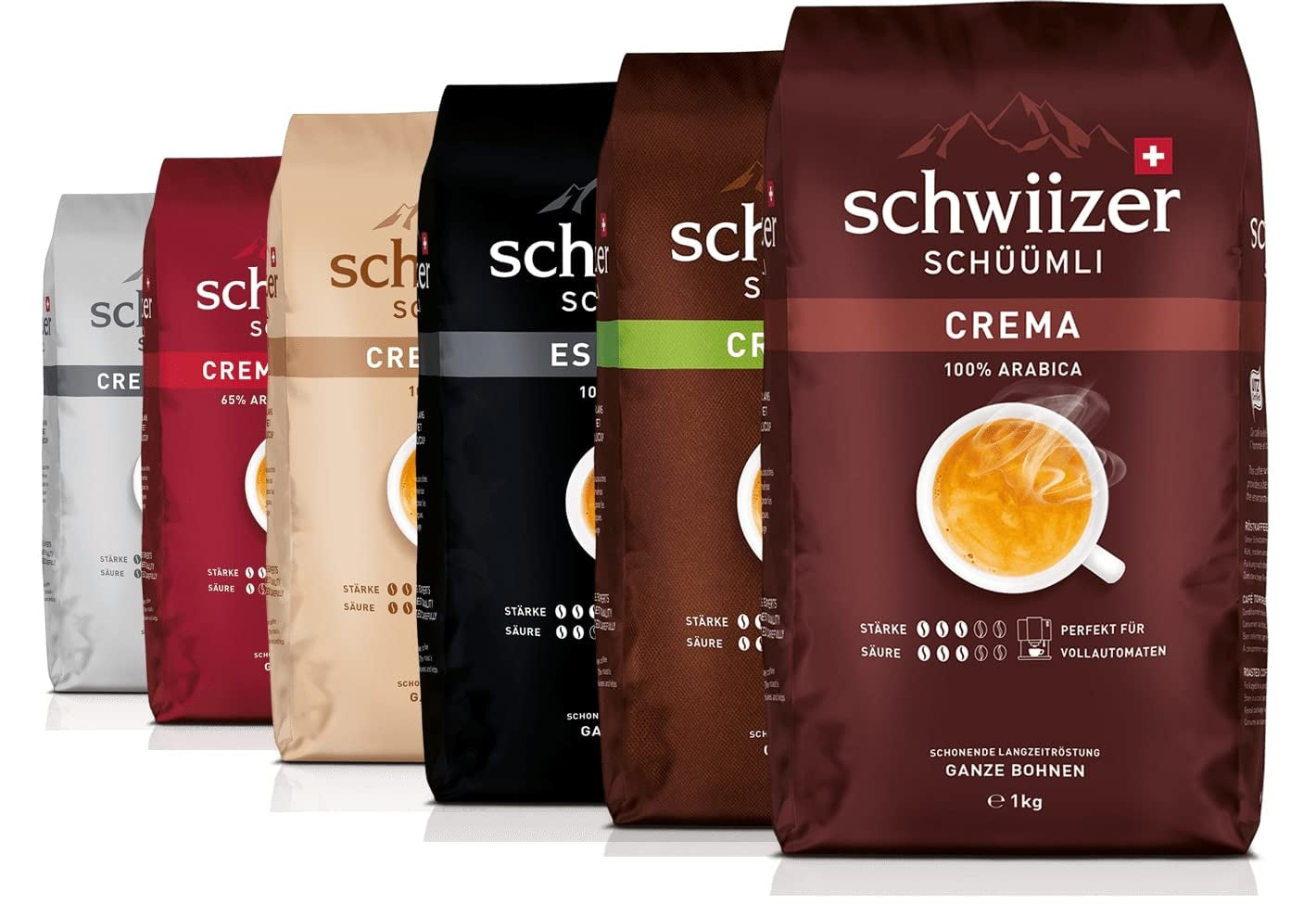 Schwiizer Schüümli Intenso, cápsula, café molido 1kg - Intensidad 4/5 - Certificado UTZ (paquete de 4)