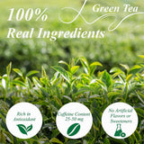 WEETEE Bolsitas de té verde, 100 piezas de bolsitas de té verde, té verde puro, súper antioxidante | Bolsitas resellables | Preparación fría o caliente