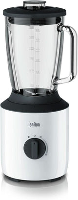 Braun Powerblend 3 JB 3150 BK Batidora con base - 1,5 L Glas-Mixaufsatz, Küchenhelfer Zum Zerkleinern, Pürieren & Mixen, 800 Watt, Schwarz Kitchen Naty Shop Weiß Single
