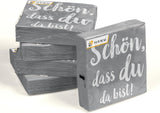 Servilletas de cóctel HEKU 'Schön Dass Du Da Bist', 3 capas, 25X25Cm, 150 piezas I Diseño elegante I Ideal para celebraciones I Prácticamente embalado