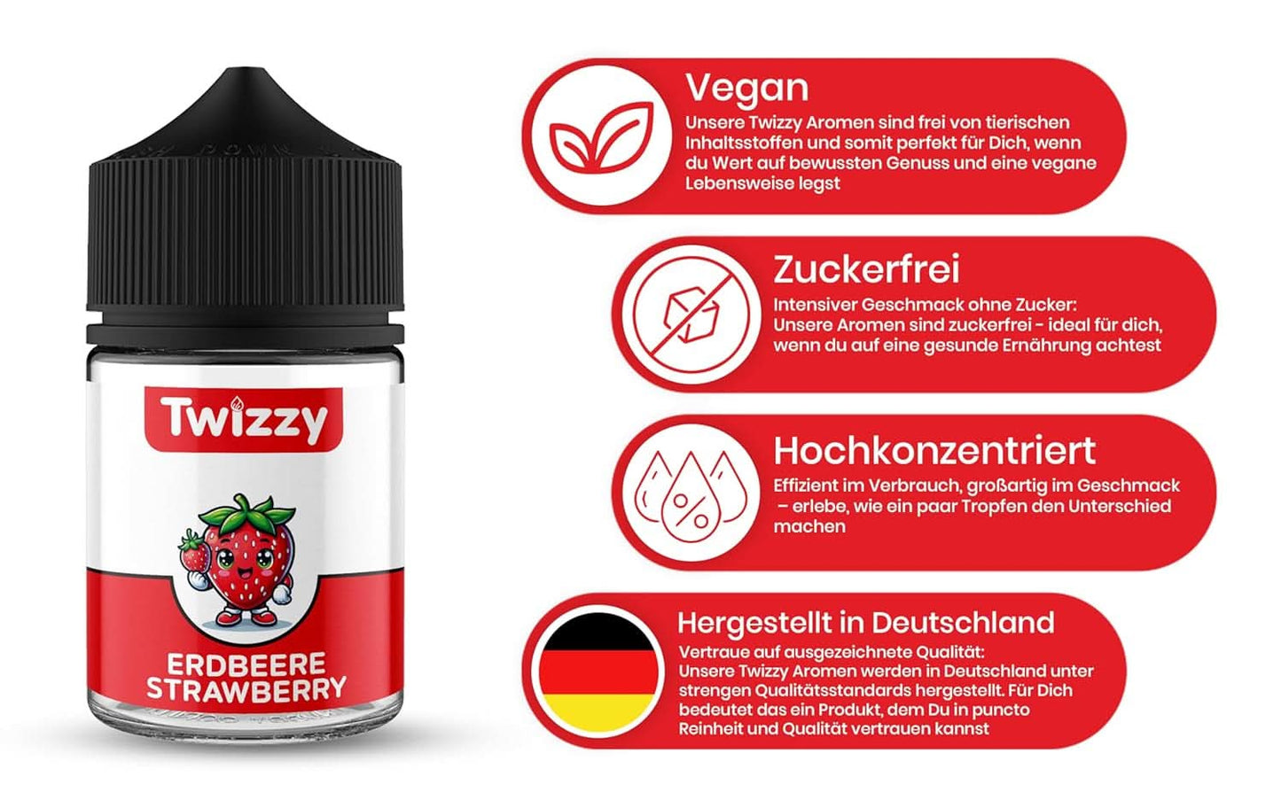 Twizzy Concentrado Sabor Fresa, 60 ml Aromas Naty Shop