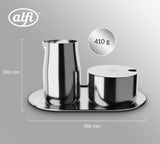 SET DE LECHE Y AZÚCAR Set de leche y azúcar de acero inoxidable pulido de alta calidad alfi, diseño elegante, apto para lavavajillas, duradero