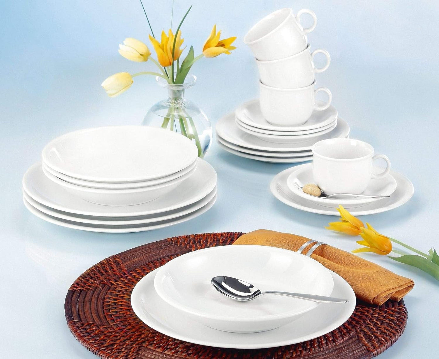 Seltmann Weiden 001.716175 Compact White vajilla de 30 piezas, blanco/simple