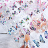 Pegatinas de uñas de mariposa en relieve 5D, mariposas autoadhesivas, pegatinas para decoración de uñas, pegatinas de arte de uñas de mariposa aurora, diseño de accesorios de uñas, pegatinas de mariposa para uñas, pegatinas de arte de uñas