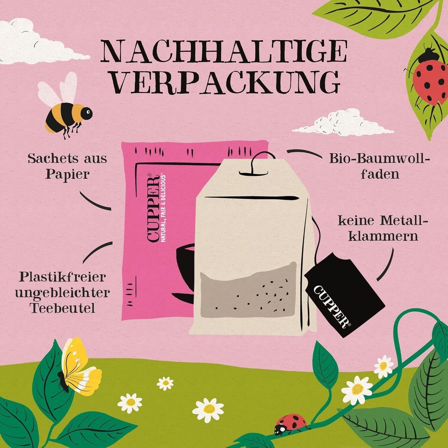 Taza Té de frutas orgánico Arándano Frambuesa | Té de frambuesa | 250 bolsitas de té sin blanquear | Paquete grande | Perfecto para la oficina | Ecológico | Comercio justo