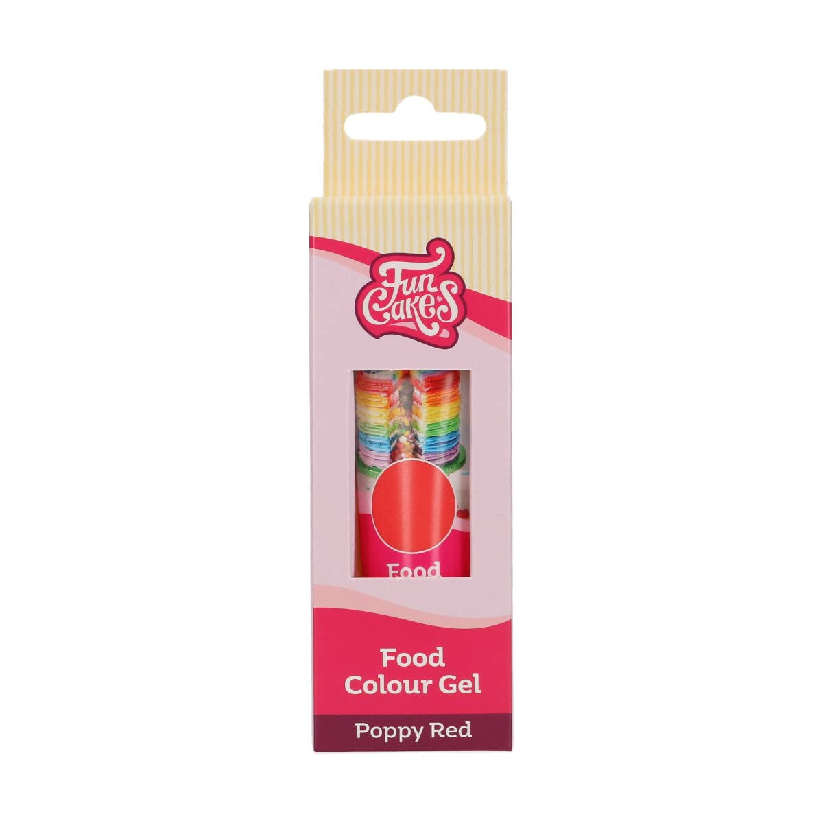 Colorante alimentario Funcakes, colorante alimentario en gel, rojo amapola: Colorante alimentario altamente concentrado para masa, nata, fondant y mazapán. Fácil dosificación. Una sola gota para crear colores vibrantes. Halal. 30 gramos.