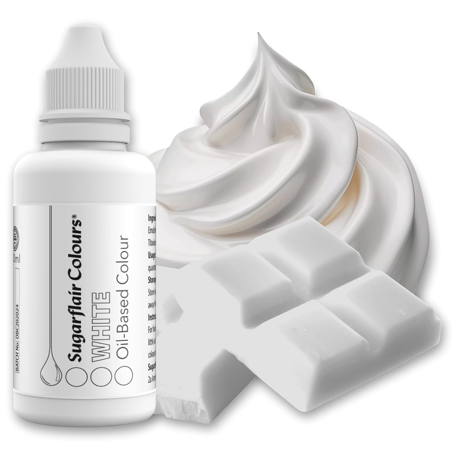 Colorante alimentario a base de aceite Sugarflair Pastel Mixer, blanco - Colorante alimentario para chocolate, crema de mantequilla, pasta de azúcar y todos los ingredientes alimentarios liposolubles - 30 ml