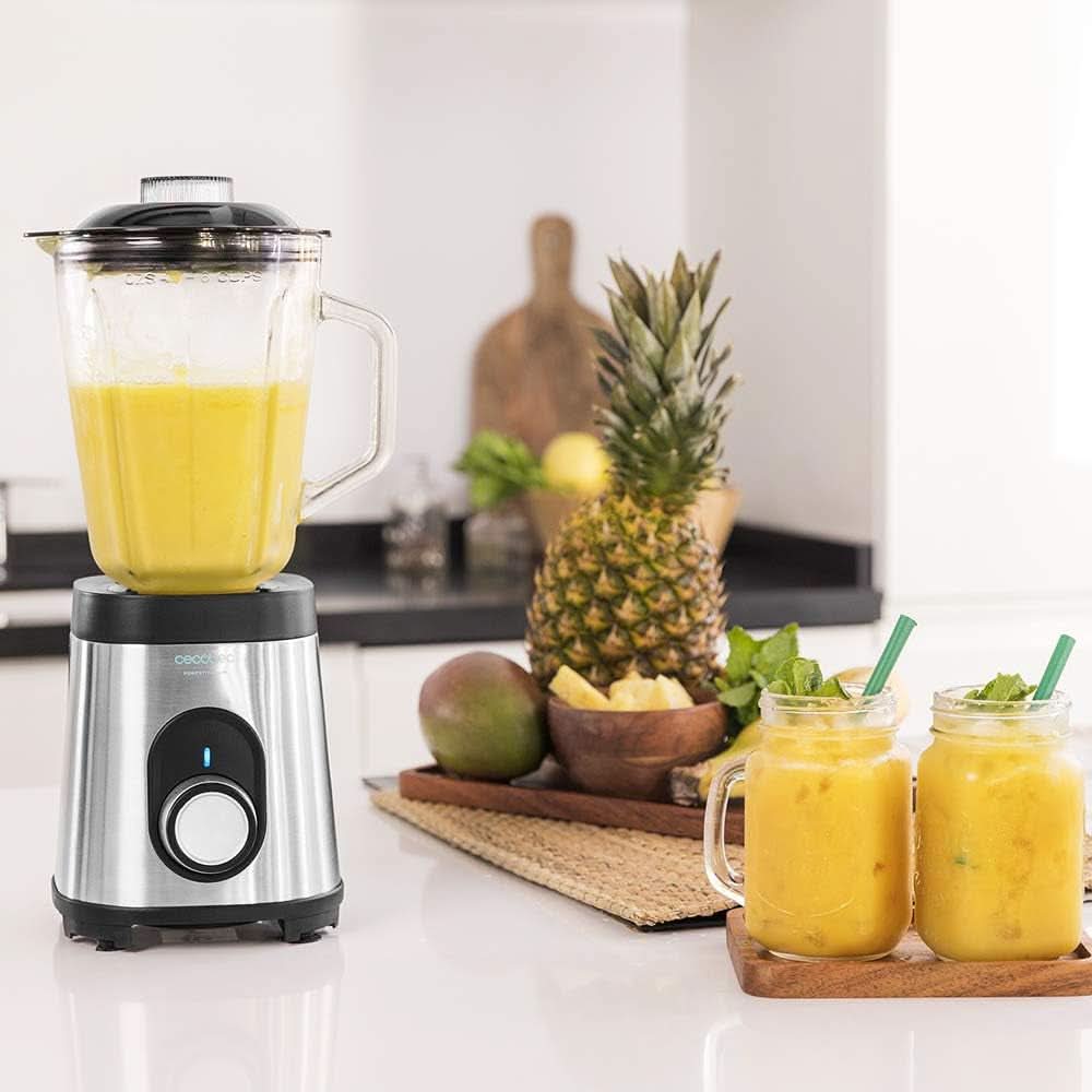 Cecotec Batidora Glas Power Schwarz Titan 1000 INOX. 1000 W, Edelstahlgehäuse, 6-Blatt-Blatt Mit Schwarzer Titanbeschichtung, 1,5-L-Glaskrug, 5 Geschwindigkeiten [Energieeffizienzklasse a +] Cocina Naty Shop