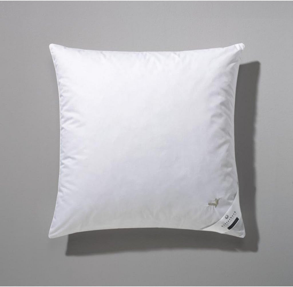 Almohada Billerbeck E04 Gold Edition 15 con soporte firme - 80 x 80 cm - Almohada de plumón apta para alérgicos con funda suave Naty Shop Standard Pillows