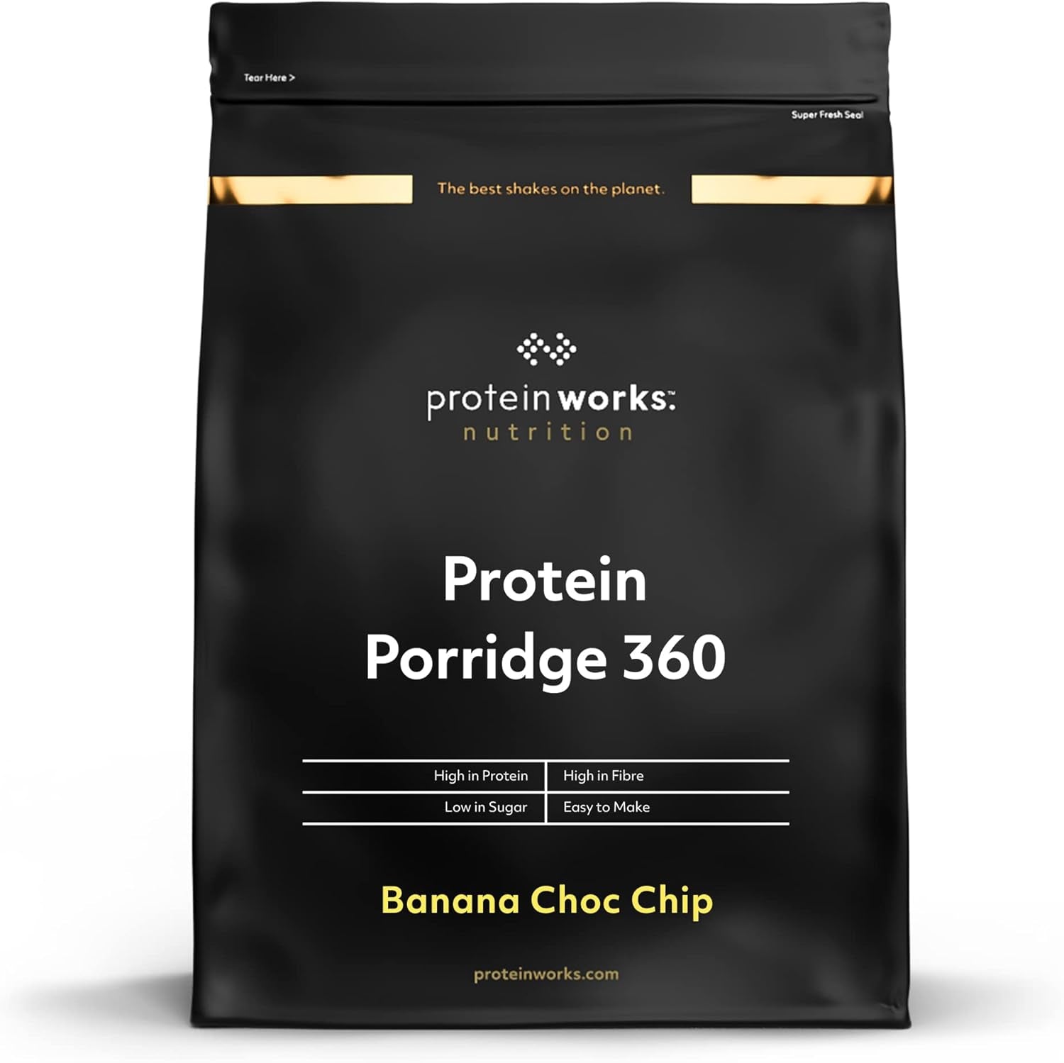 Protein Works - Gachas Proteicas 360 ​​| Mito Vitaminas y minerales adicionales | Proteinreiches Frühstück | Kalorienarme Haferflocken | 6 porciones | Chips de chocolate y plátano | 500G Cereal Naty Tienda Título Predeterminado