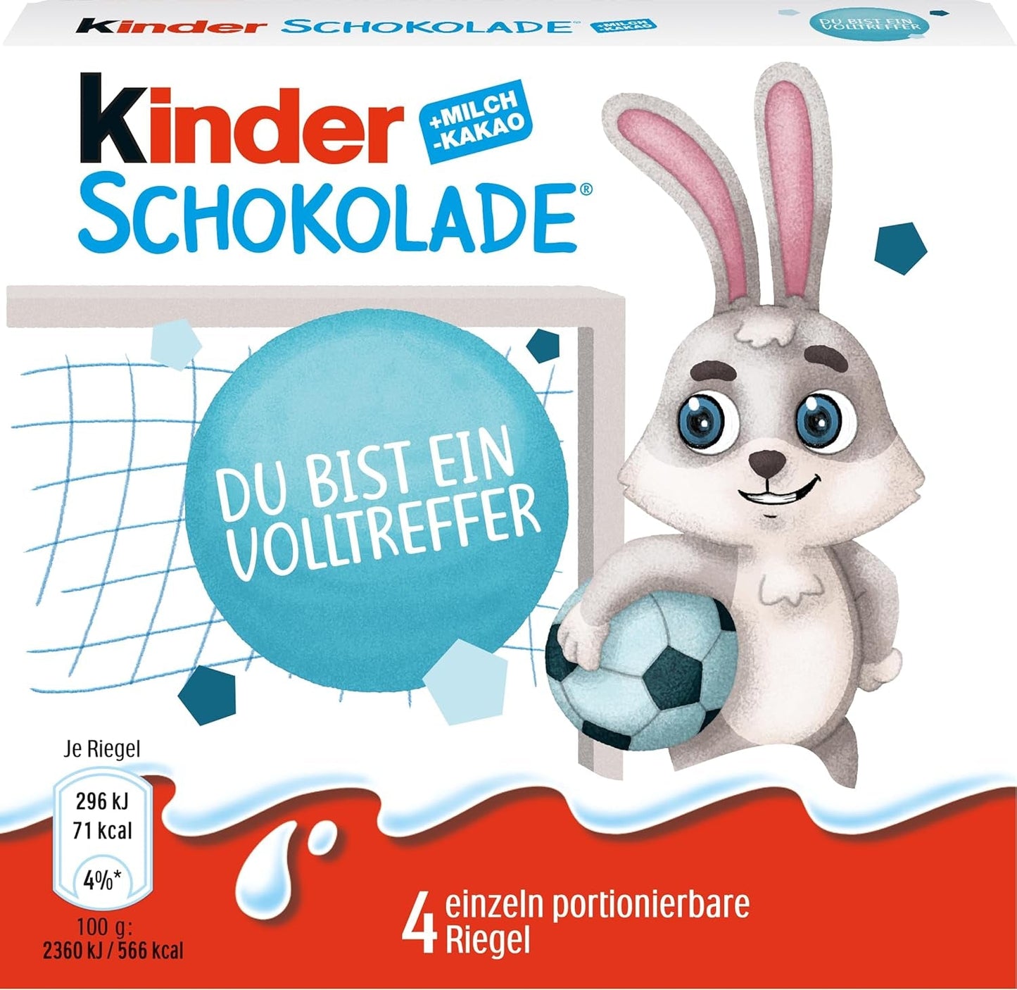 Chocolate Kinder (20 x 50 g) - Regalo de San Valentín para él y ella, dulces de Carnaval y Mardi Gras - Barras de chocolate con leche rellenas - 20 paquetes de 4 barras individuales cada uno
