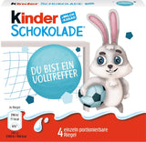 Chocolate Kinder (20 x 50 g) - Regalo de San Valentín para él y ella, dulces de Carnaval y Mardi Gras - Barras de chocolate con leche rellenas - 20 paquetes de 4 barras individuales cada uno