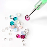Diamantes de imitación para uñas con herramientas de punteado, decoración de uñas 3D, juego de piedras con purpurina para uñas, purpurina para decoración de uñas, accesorios para uñas, diseño de uñas con pinzas