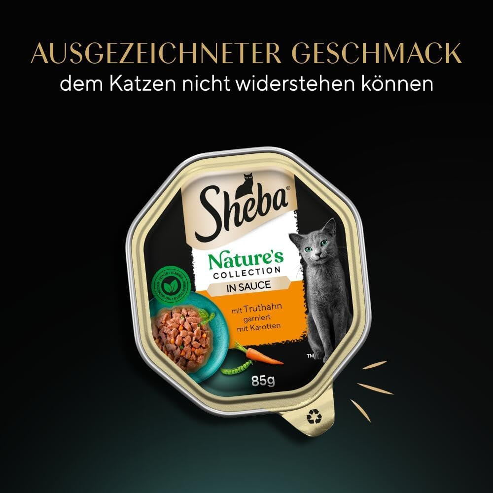 SHEBA Comida húmeda para gatos, Nature's Collection en salsa de pavo, 2 x 11 x 85 g