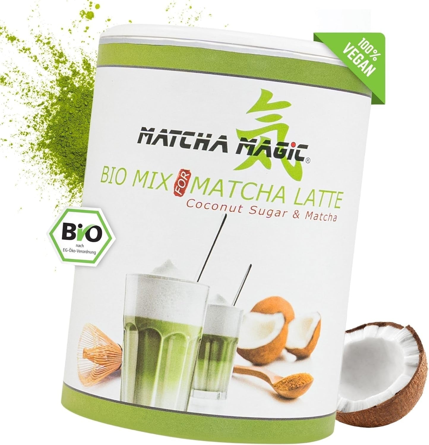 Matchamagic: matcha latte en polvo orgánico de Japón con azúcar de flor de coco para un delicioso té