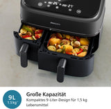 Philips Airfryer Dual Basket Serie 3000, 9L, 2 cestas, 2 platos listos al mismo tiempo, tecnología Rapidair más aire caliente Electrodomésticos Naty Shop