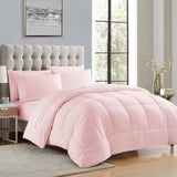 Sweet Home Collection Edredón alternativo para todas las estaciones, cálido, de lujo, de felpa, tipo loft, de microfibra, relleno, ropa de cama, completo, rojo claro King Naty Shop Quilts & Comforters Pale Pink King