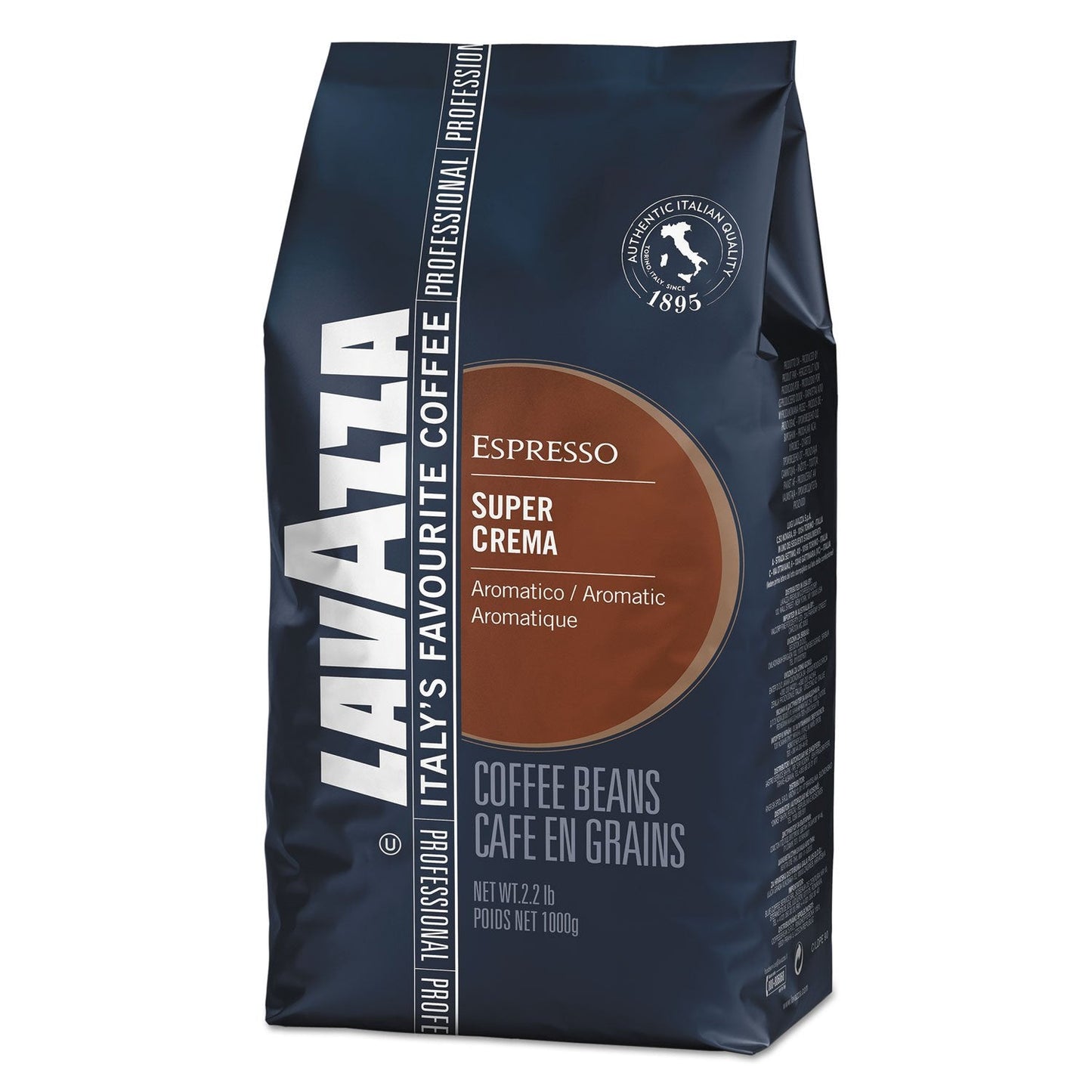 Café Lavazza Espresso Super Crema, en grano entero, café molido, 1000g