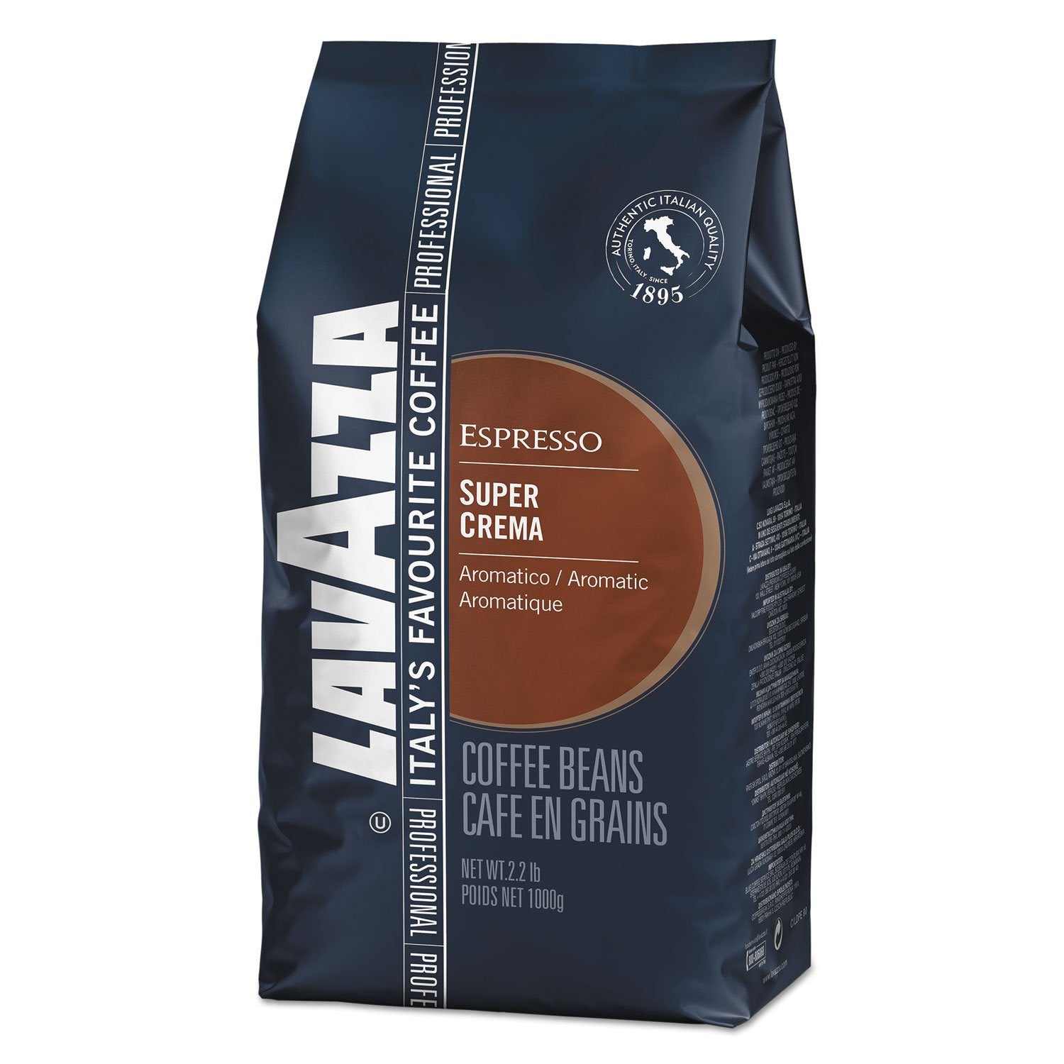 Café Lavazza Espresso Super Crema, en grano entero, café molido, 1000g