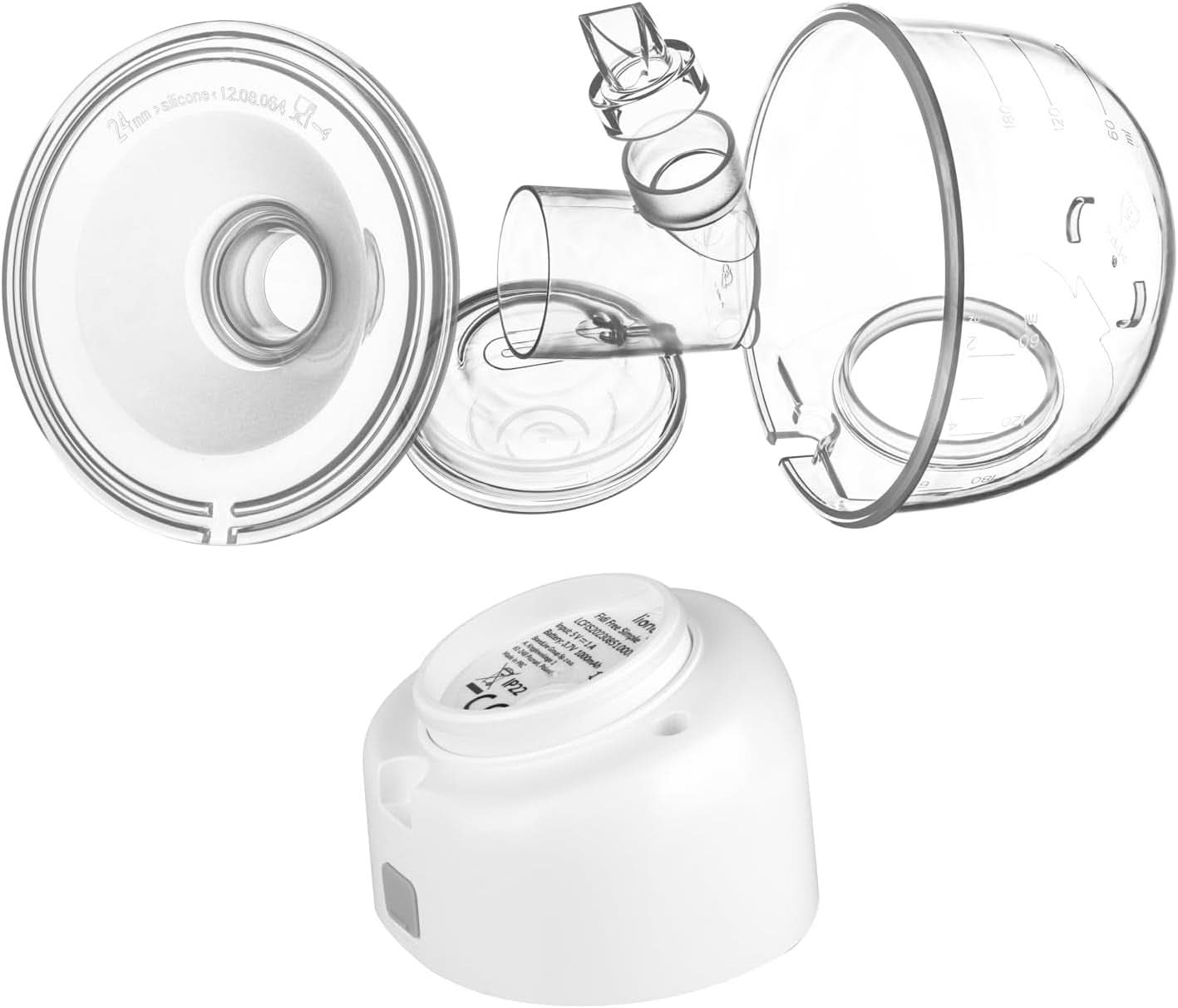 Extractor de leche materna eléctrico sencillo LIONELO Fidi Free 180 ml, extractor portátil con 2 fases, ahorro energético 9 niveles, 3 tamaños de embudos de silicona Temporizador Accesorios Alimentación y Lactancia Bebe Naty Shop