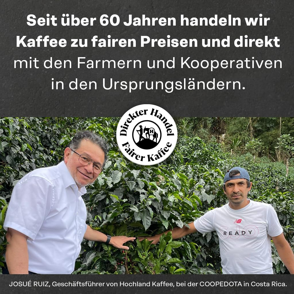 Hochland Kaffee - Holanka Crema - 250g Kaffeebohnen - Venta directa sostenible - Perfecto para máquinas totalmente automáticas y Siebträger - Sabor aromático más suave - La mejor calidad de Perú
