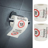 Juego de 4 papeles higiénicos "Feliz 40 cumpleaños" │40 cumpleaños 24 metros 2-telas 180Gr/Qm │ Papel higiénico con motivo de papel higiénico (4 X papel higiénico 40)