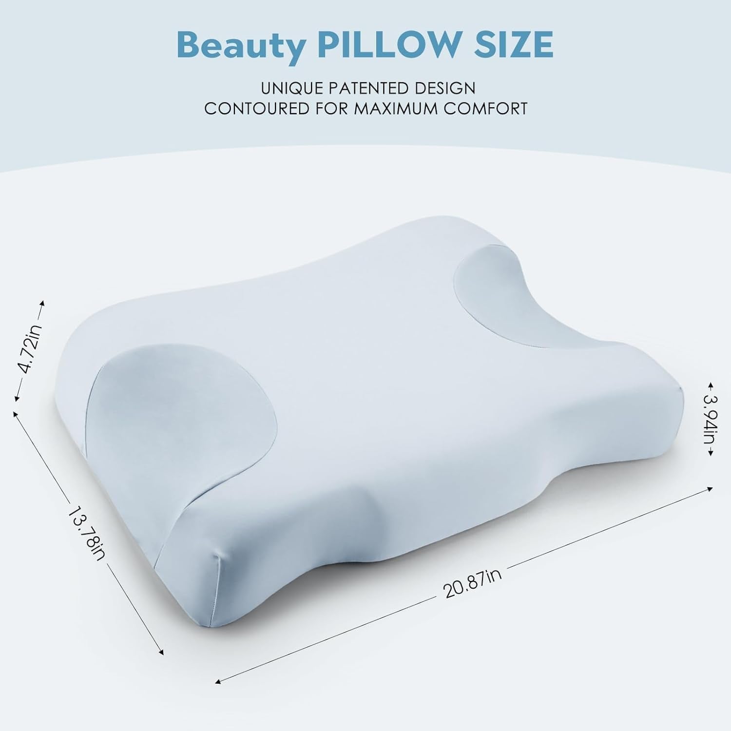 Royalisneeo Almohada de belleza para dolores de espalda, estómago y costados Almohada para el dolor de cuello y hombros Almohada de espuma viscoelástica antiarrugas y antienvejecimiento Azul (estándar) Almohadas ortopédicas cervicales Naty Shop