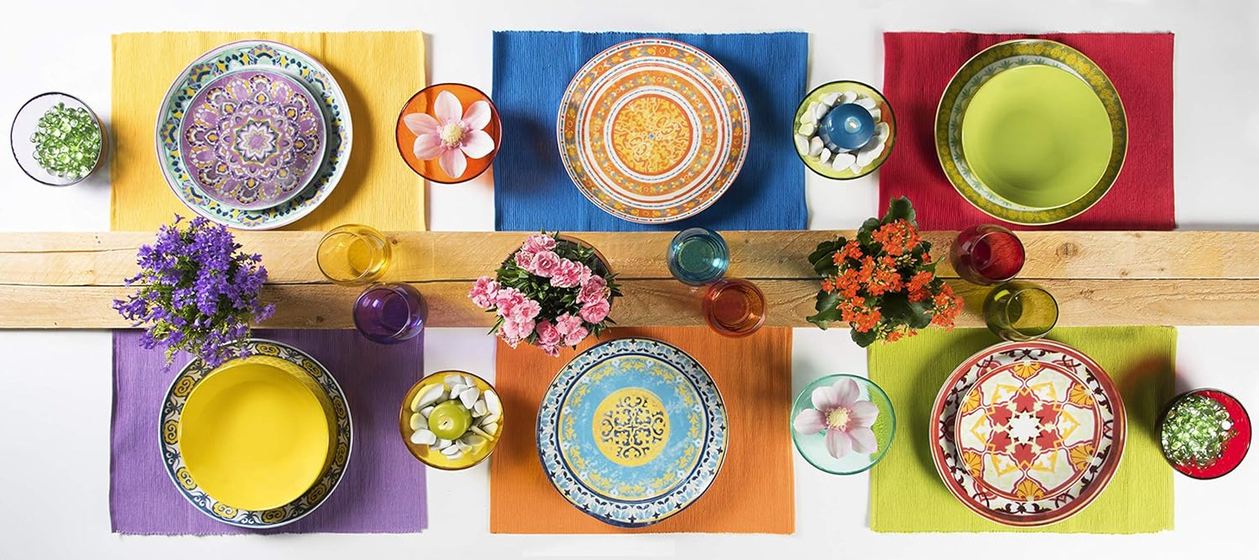 Excelsa ETNO Chic vajilla de porcelana, multicolor, 21 piezas