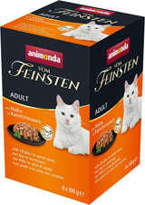 Animonda vom Feinsten comida húmeda para gatos con pollo en salsa de zanahoria (6 x 100 g), comida húmeda para gatos sin cereales, sin azúcar, con ingredientes frescos y carnosos