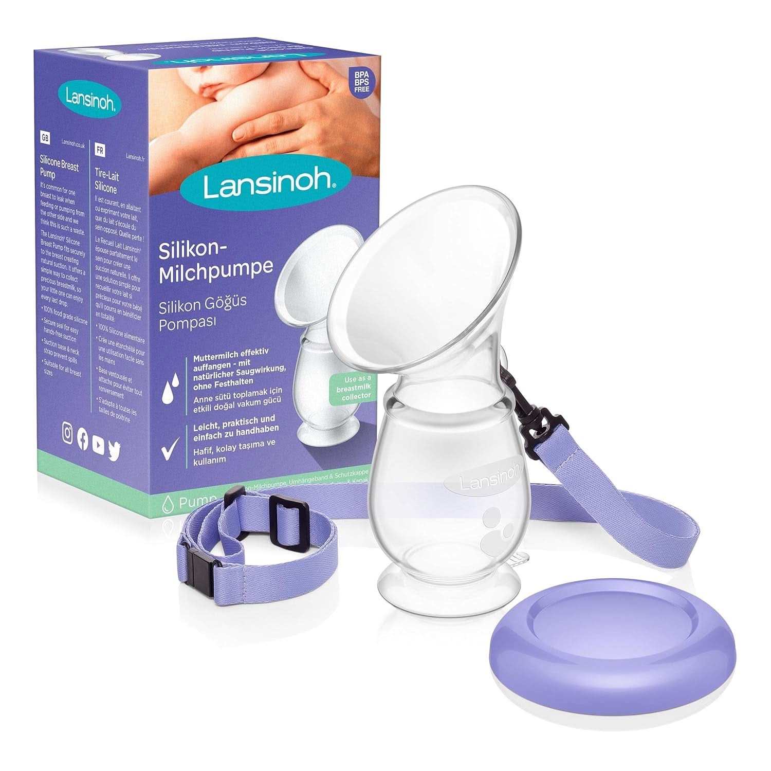Lansinoh Silikon Milchpumpe & Muttermilchauffänger - Angenehmes & Extrem Weiches Silikon - Rettet Jeden Tropfen Muttermilch - Alternative Zu Milchauffangschalen, 1 Stück (1Er Pack) Accesorios Alimentación y lactancia Bebe Naty Shop Single Silikon-Milchpumpe Muttermilchauffänger