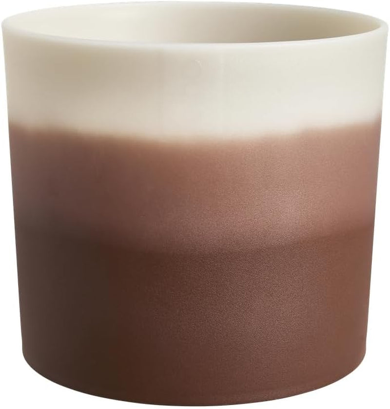 elho Maceta redonda con degradado de color 16 cm - Macetas de interior - 100% plástico reciclado - Ø 15,9 x A 14,7 - Marrón/Marrón cedro