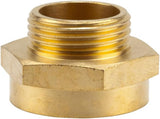 Boquilla roscada reductora de latón Gardena: Conector de latón para reductor roscado, por ejemplo, para bombas, rosca externa de 33,3 mm (G 1 pulgada) / rosca interna de 42 mm (G 1 1/4 pulgada) (7266-20)