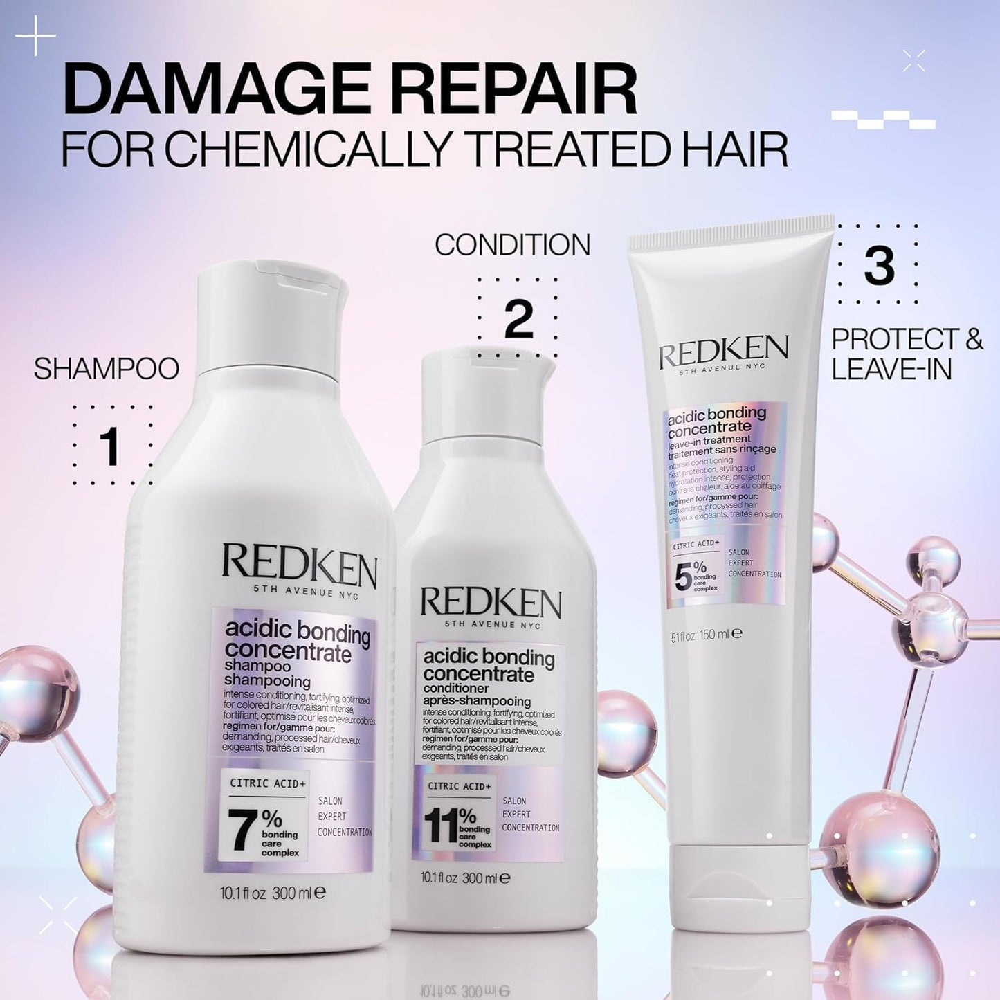 Redken Acidic Bonding Shampoo Concentrado para cabello teñido, 300ml Redken Ducha y baño
