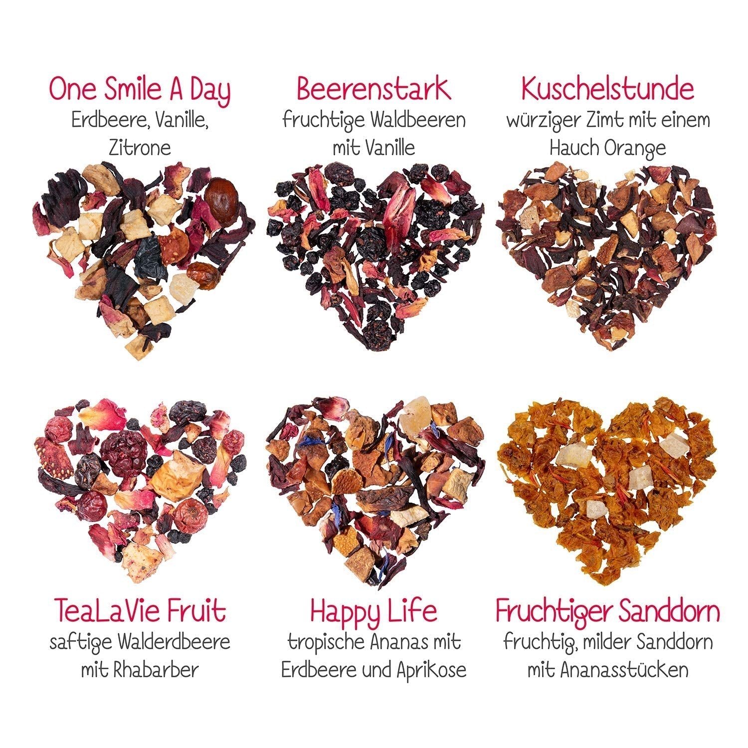 Tealavie Juego de regalo de 6 tés de frutas (60 g) Juego de muestra Caja de regalo Ideas de regalos de agradecimiento para mujeres colegas Día de la madre 2024