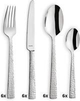 Juego de cubiertos Amefa Felicity, 24 piezas, para 6 personas, acero inoxidable 18/0 Cocina Naty Shop