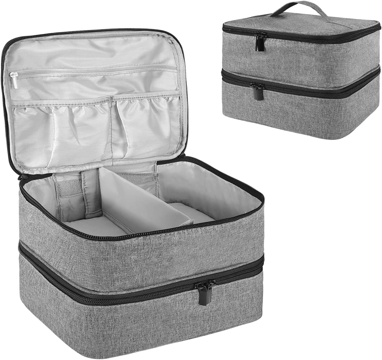 Organizador de laca de uñas Tasche, caja de almacenamiento de laca de uñas Doppelschicht, organizador Koffer para Nageldesign Kosmetiktasche para 30 botellas de base de neouñas (15 ml-0,5 onzas líquidas) y 1 lámpara de uñas (negro)