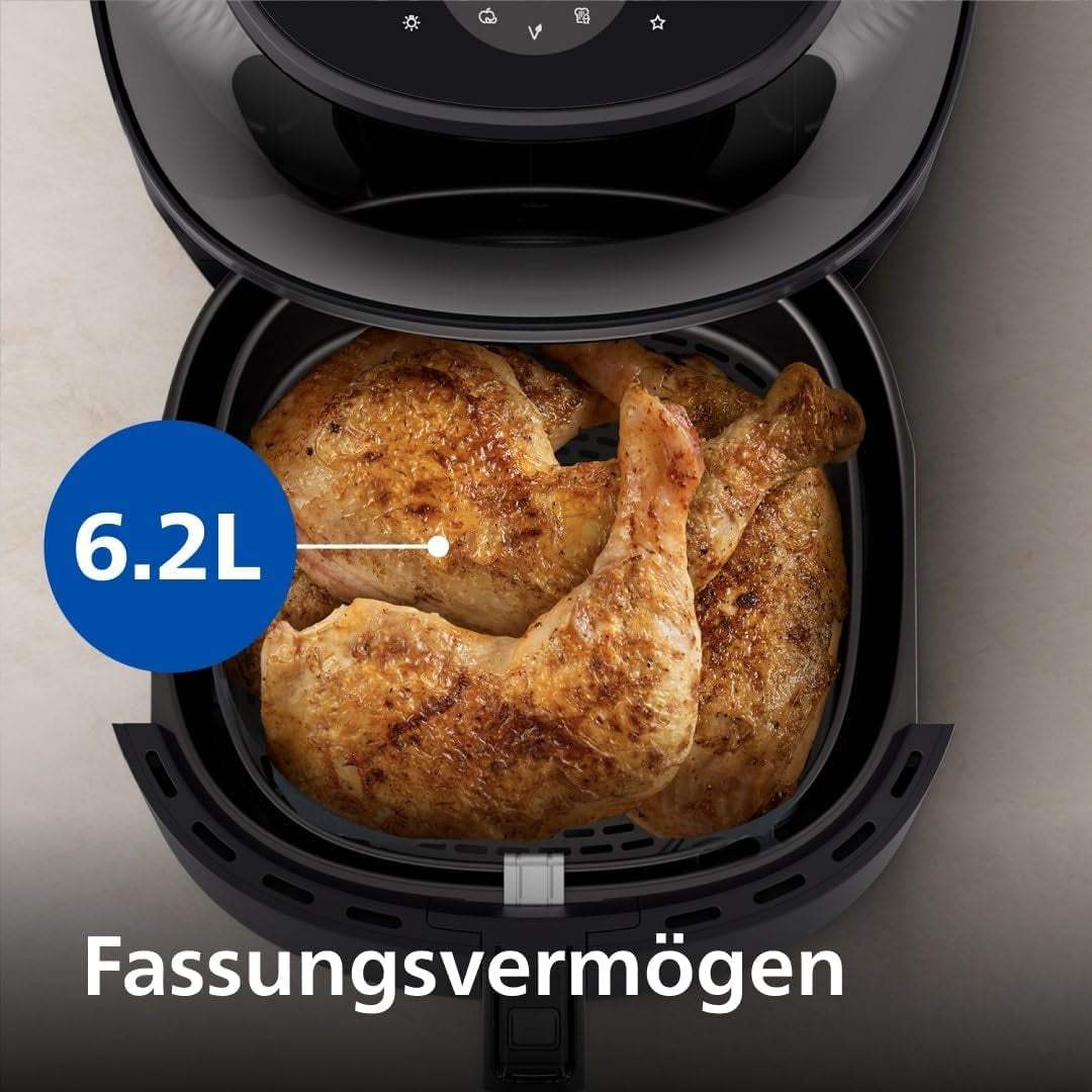 Philips Airfryer 3000 Series 6,2L, Ventana de cocción, 16 funciones de cocción en 1, Tecnología Rapidair plus, Eliminación de grasas, Aplicación de recetas Electrodomésticos Homeid Naty Shop