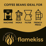 Café en grano 1 kg: granos de espresso Arábica y Robusta de alta calidad, tostados a mano sobre fuego de leña para una experiencia rica y aromática de café en grano entero.