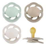 nip - Verde cereza | 0-6 meses | Paquete de 4 | Chupete para bebé, apto para lactancia y dentición. Chupete sostenible, elaborado con materias primas naturales, verde claro/marrón