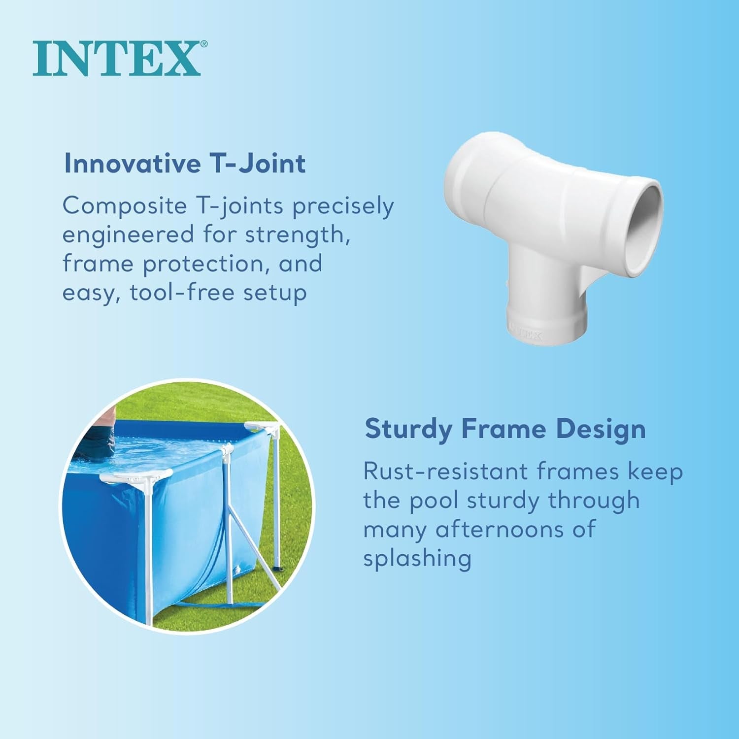 Intex 28271NP - Piscina elevada rectangular con estructura, 2282 L, acero y PVC, azul, 260x160x65 cm