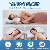 Cloudétoile Almohada cervical Almohada viscoelástica - Almohada ortopédica ergonómica 2 en 1 Almohada viscoelástica para dormir de lado Almohada de apoyo para el cuello Almohada viscoelástica ajustable en altura Blanco 64X38X12cm Almohadas ortopédicas cervicales Naty Shop