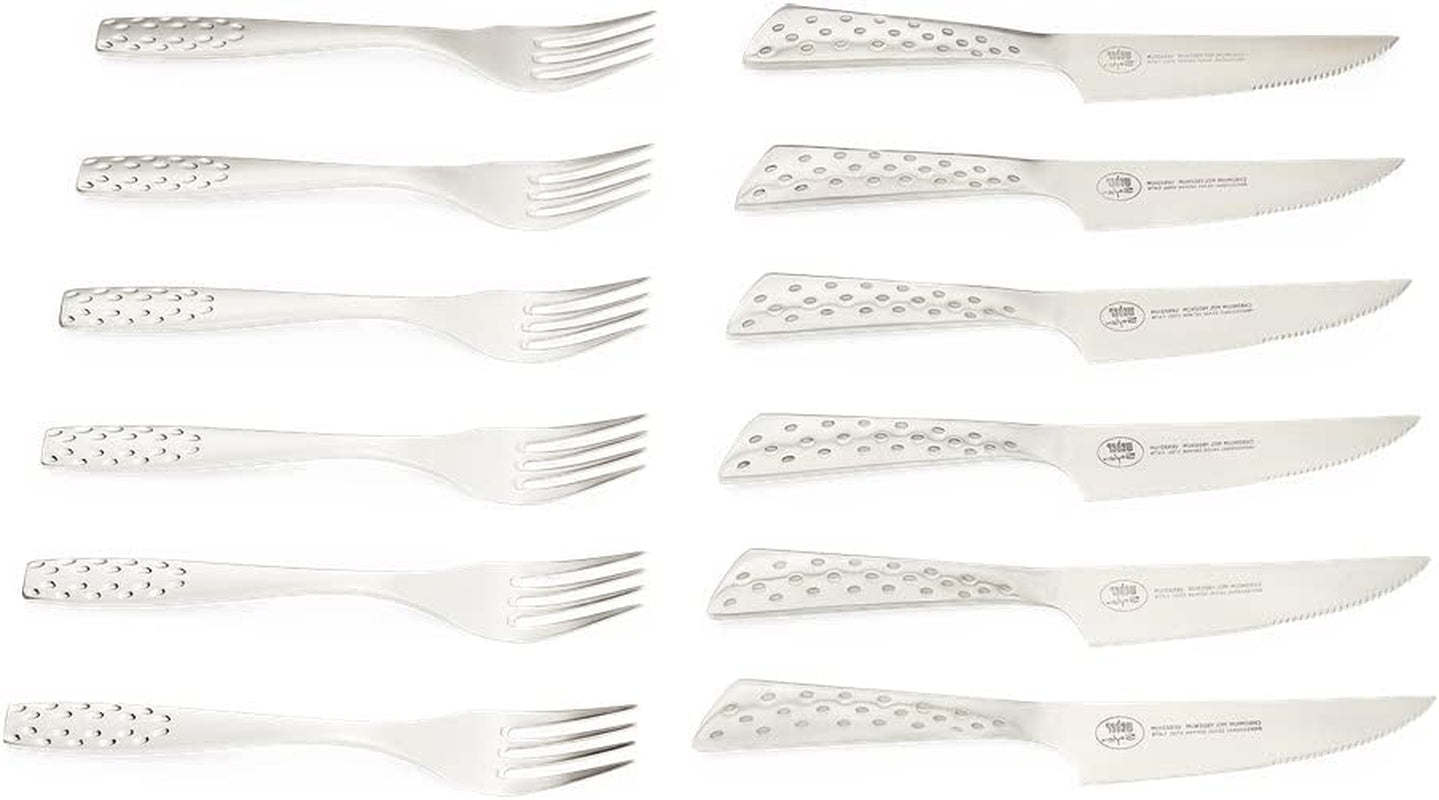 Set de bistec Weber Deluxe, 6 piezas, diseño monobloc de acero inoxidable, extra afilado, mango ergonómico Cocina Naty Shop