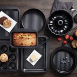 Masterpro Foodies - Bandejas de horno para 6 muffins - Distribución uniforme del calor - Fabricadas en acero al carbono - Fondo antiagarrotamiento - Desmontables y fáciles de lavar Bandejas y moldes para horno Naty Shop