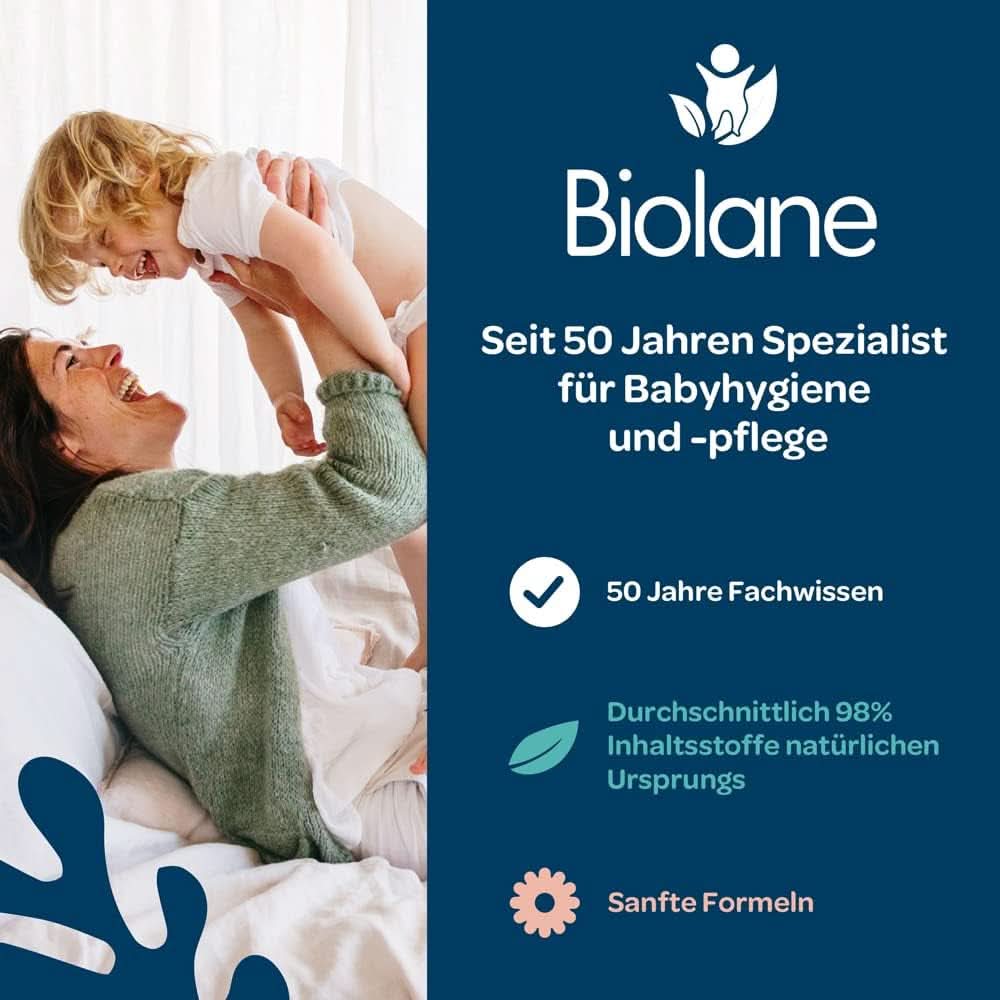 BIOLANE - Baby-Feuchttücher Mit 99,9% Wasser - Agua pura - Packung Mit 12 X 48 (576 Feuchttücher) - Für Empfindliche Haut - Ab Der Geburt - Duftfrei - Wechseln Und Reinigungspflege Naty Shop