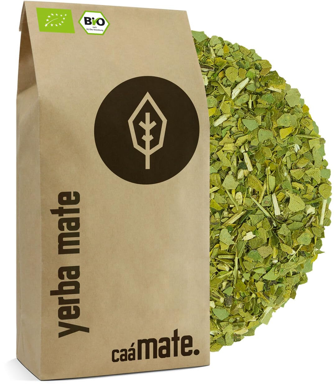 Té Yerba Mate BIO 1 kg ● Original ● Maduro ● Sin tostar ● Secado al aire ● Sin humo ● Sin plástico ● Comercio justo ● Mate de hojas de yerba, trozos de yerba y polvo de hojas de yerba ● DE-ÖKO-006