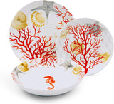 Servicio de mesa Excelsa Coral, 18 piezas, porcelana, rojo