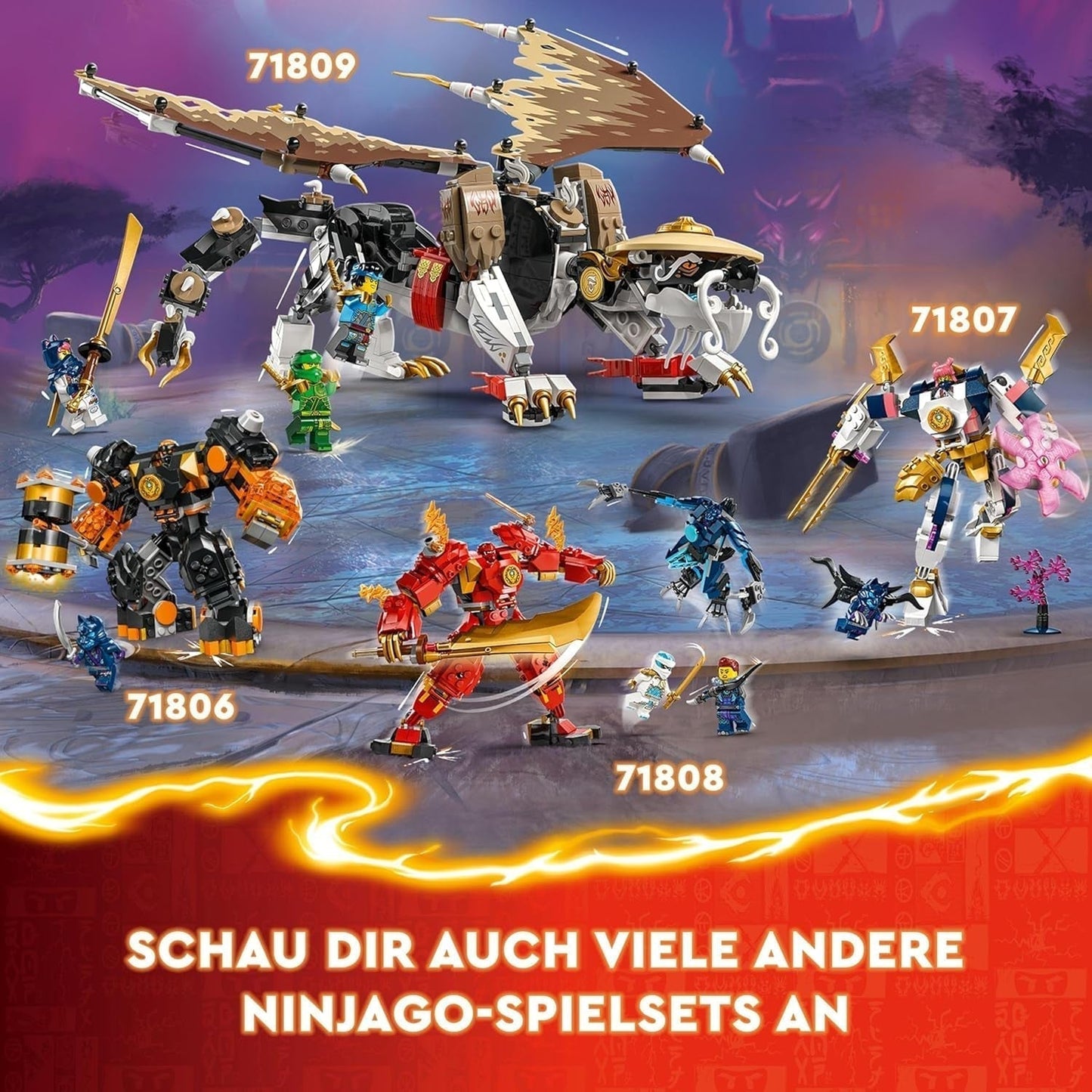 LEGO NINJAGO Egalt Dragon Master, Set Ninja con Dragón de Juguete y 5 figuras incluyendo Lloyd y NYA, Dragon Master, regalo para niños y niñas a partir de 8 años 71809 Juegos de construcción Beuche den LEGO-Store