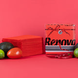 Servilletas de papel Renova, etiqueta roja roja - 70 servilletas