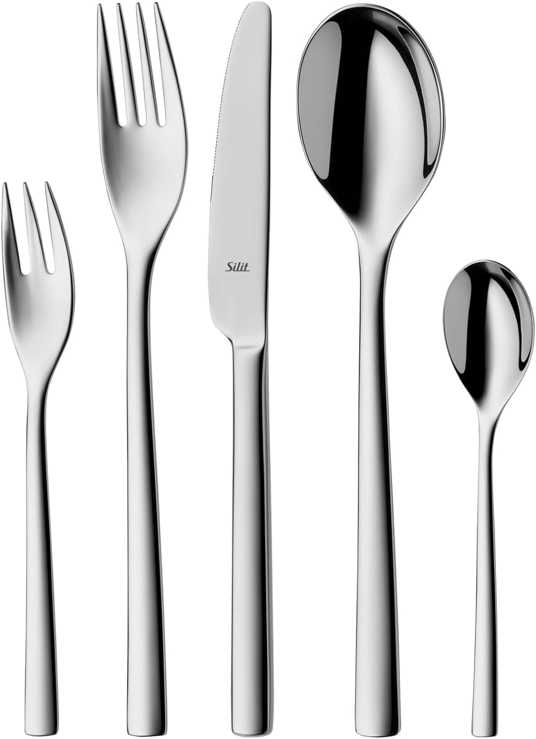 Silit Trend Juego de cubiertos 6 personas, 30 piezas, cuchillos monobloque, acero inoxidable Crominox Kitchen Naty Shop